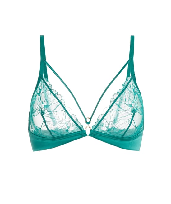 Lace triangle bra;