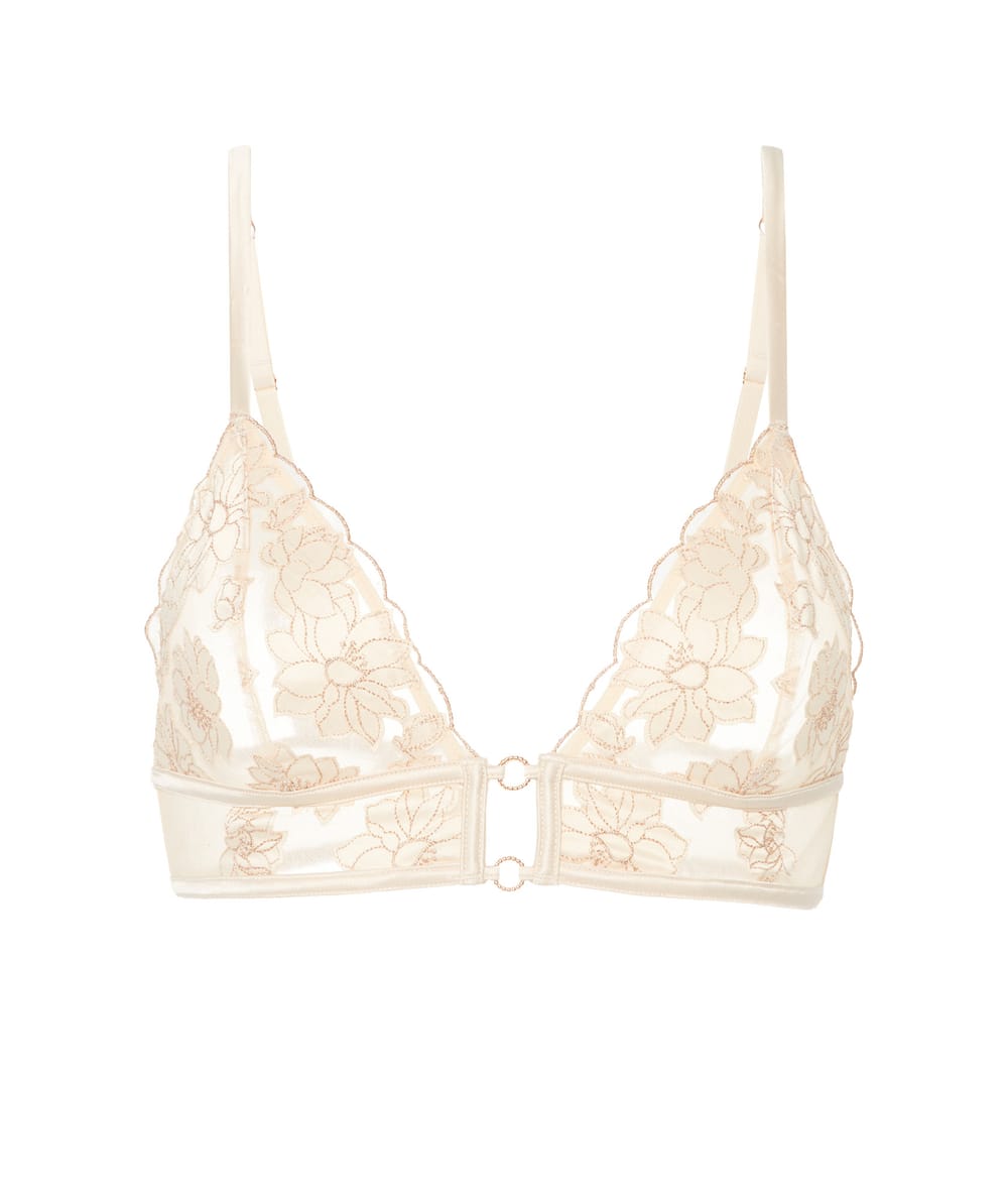 Triangle bra with embroidery;