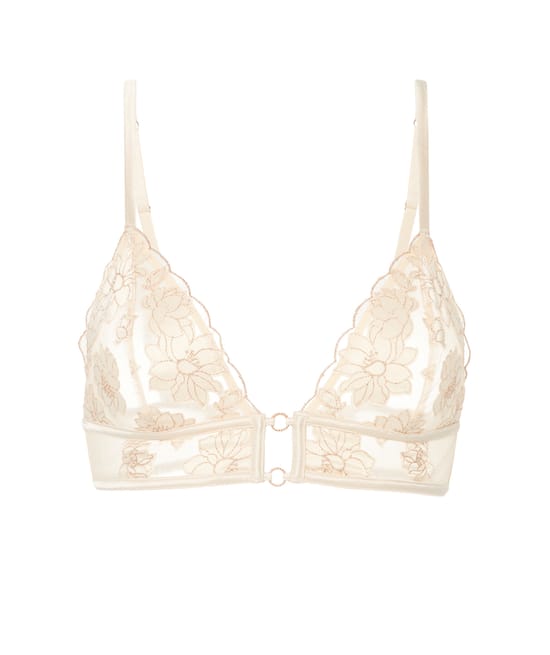 Triangle bra with embroidery;