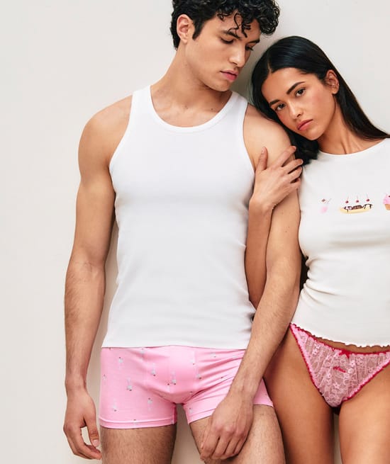 Printed microfiber boxer milkshake;