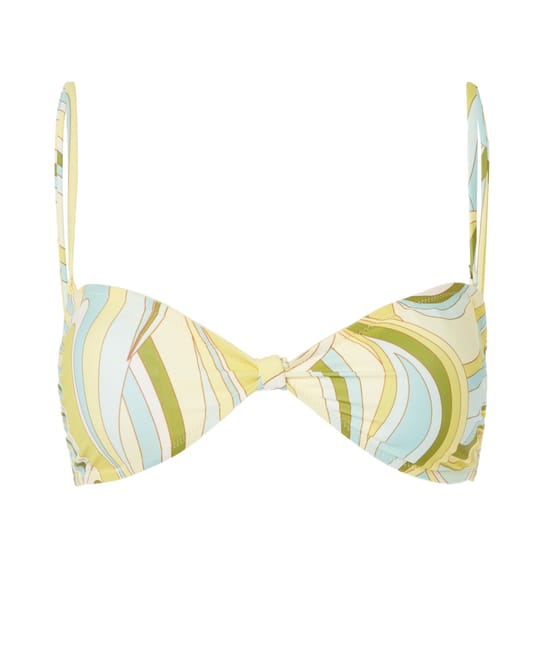 Clem graphic patterned bandeau bikini top by Creeme;
