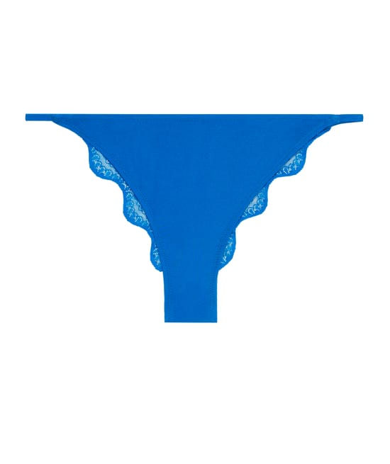 Tanga en microfibre et dentelle;
