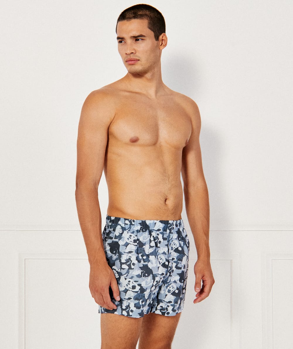 Katoenen boxershort met motieven;