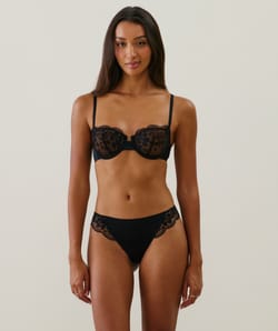 Embroidered balconette bra;