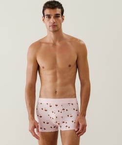 Cotton boxer shorts with dachshund pattern;