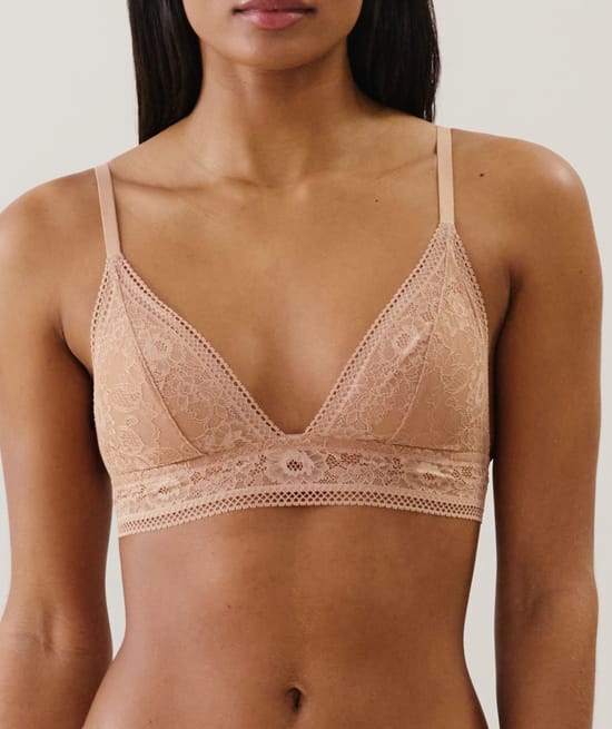 Lace triangle bra;