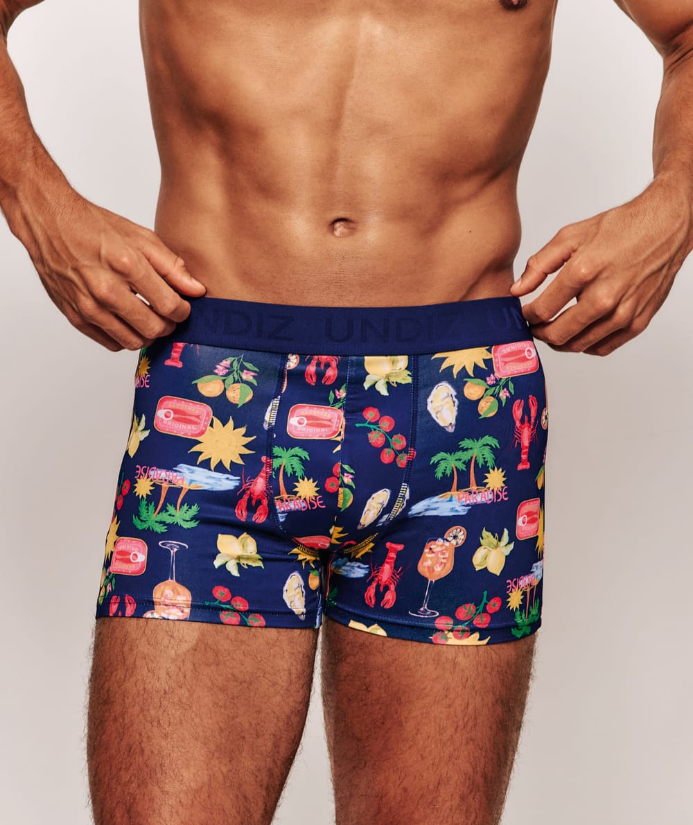 Boxer en coton à motifs;