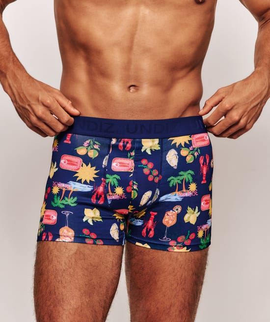 Boxer en coton à motifs;