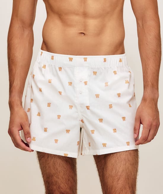 Cotton boxer shorts with rabbit patterns;