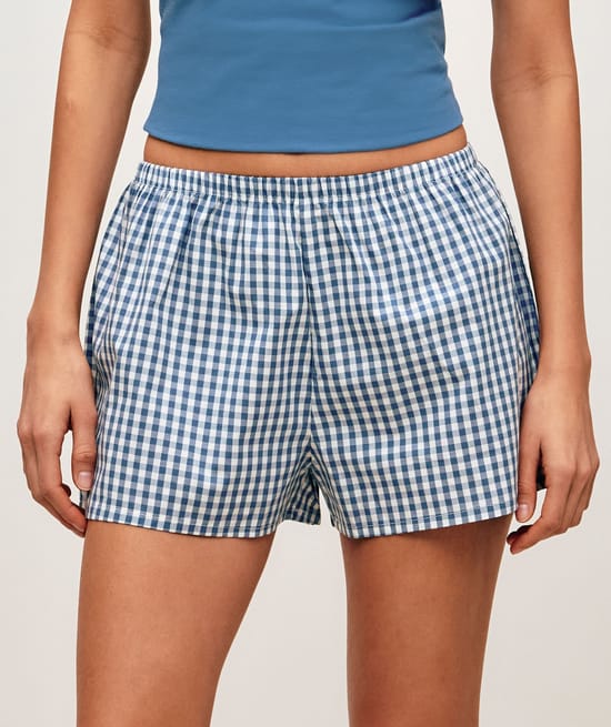 Pantalones cortos de algod&oacute;n vichy;