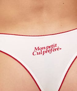 Tanga en coton "Mon petit cul pr&eacute;f&eacute;r&eacute;;