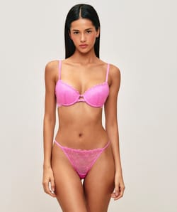 Floral lace thong;