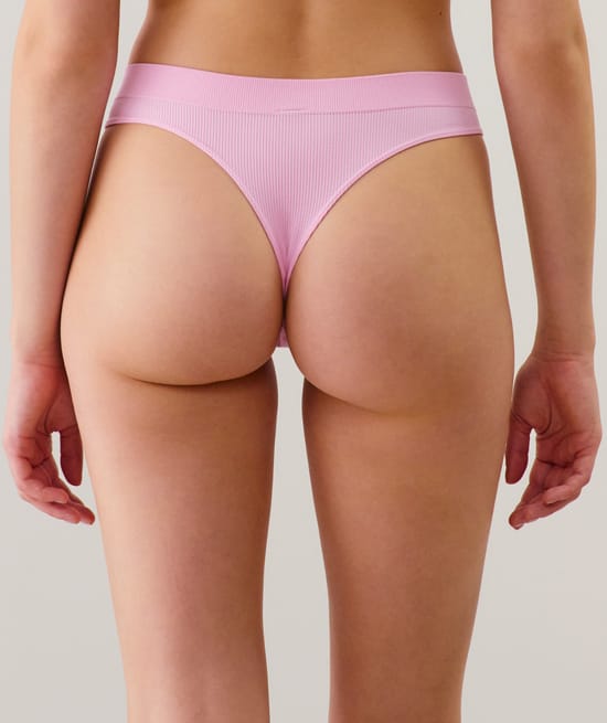 String taille haute seamless rose;