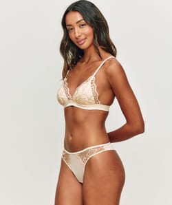 Star embroidery thong;