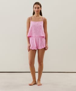 Short en coton avec broderies;