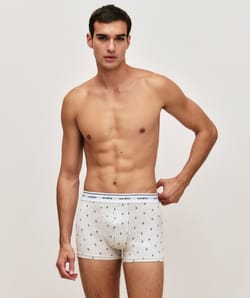 Patterned cotton boxer shorts;