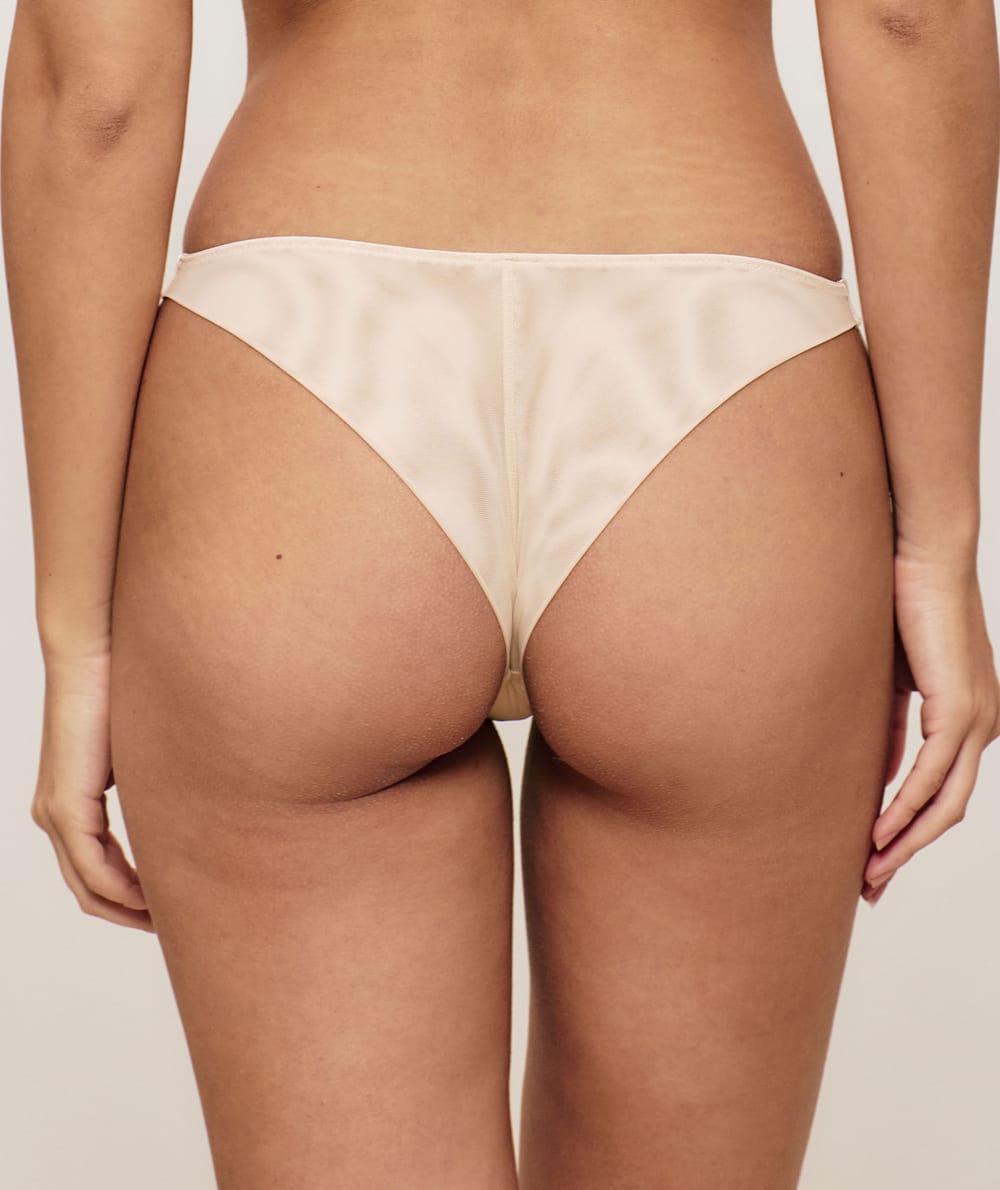 Thong with embroidery;