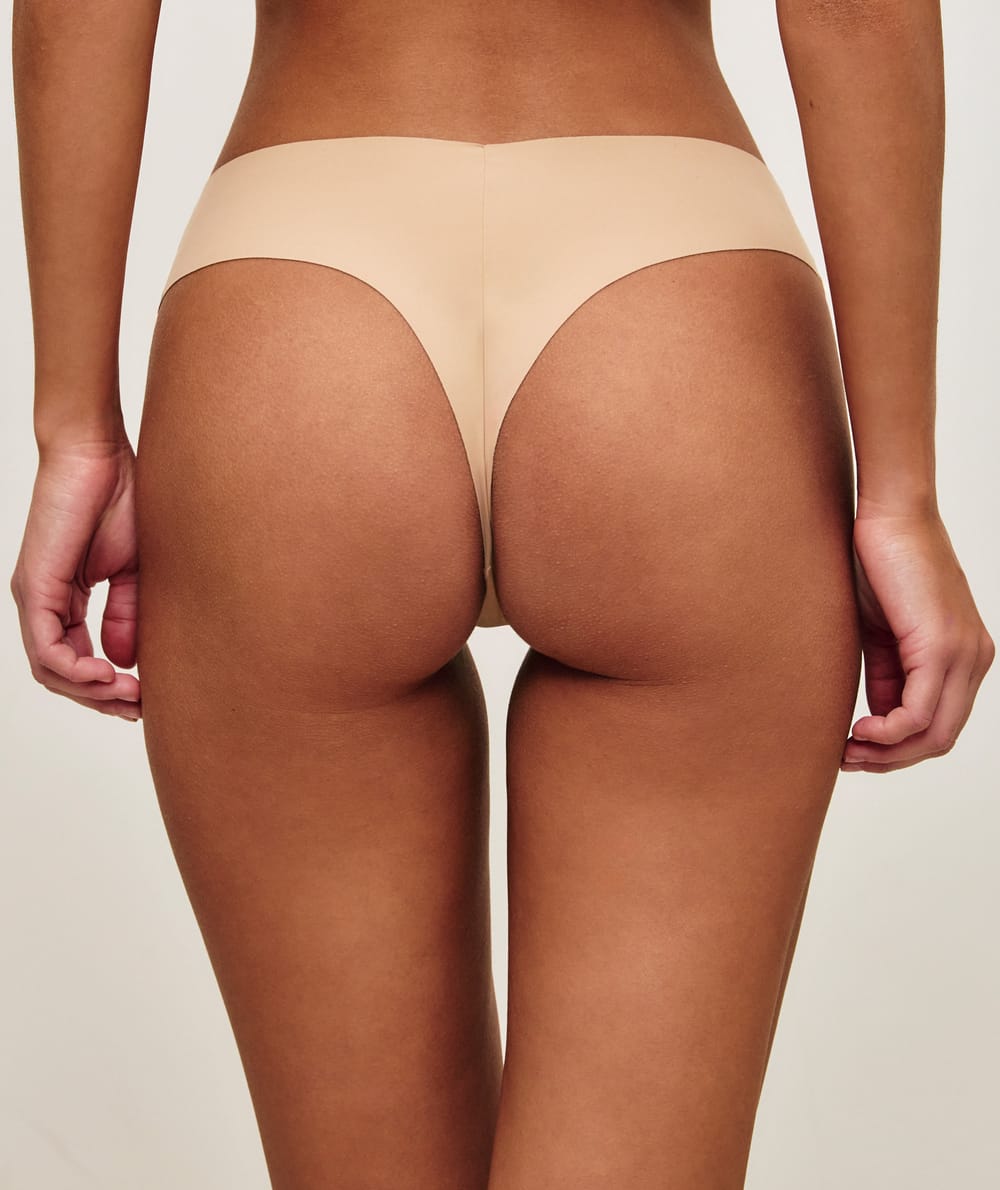 Microfiber and lace tanga;