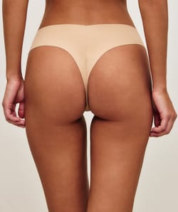 Microfiber and lace tanga;