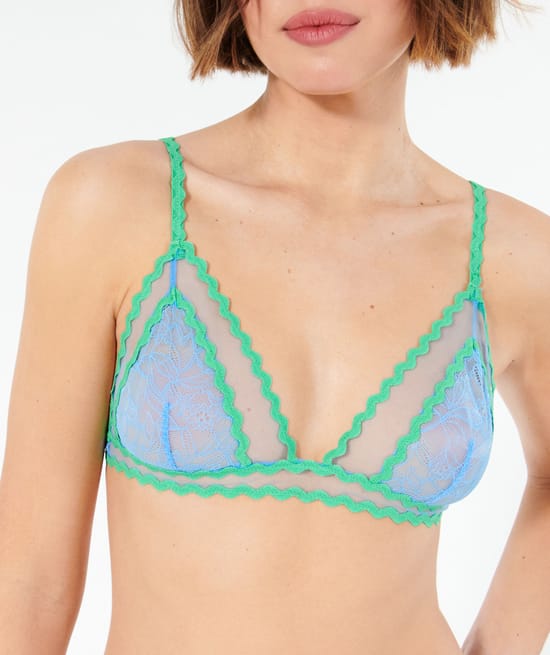Soutien-gorge triangle en dentelle;