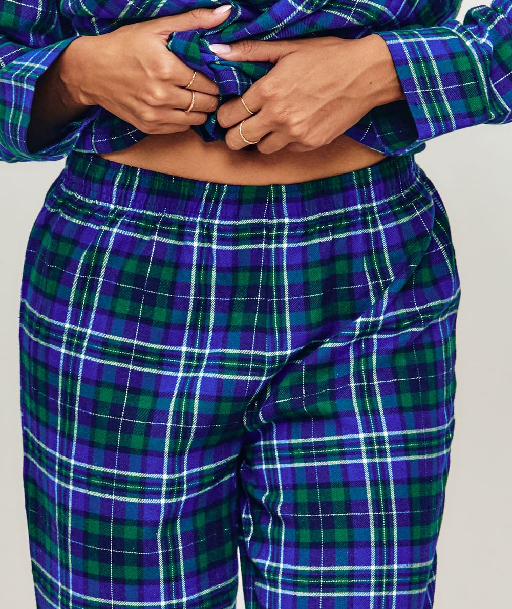 Pantalon en flanelle à carreaux;