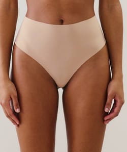 Microfiber high-waisted thong;