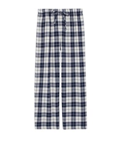 Checked flannel trousers;