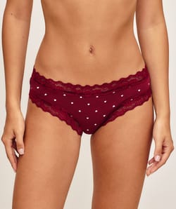 Cotton heart print panties;