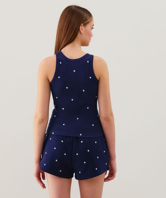 Top en jersey avec broderies;
