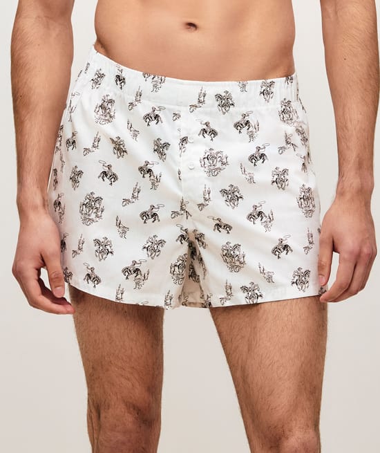 Katoenen boxershorts met cowboyprint;