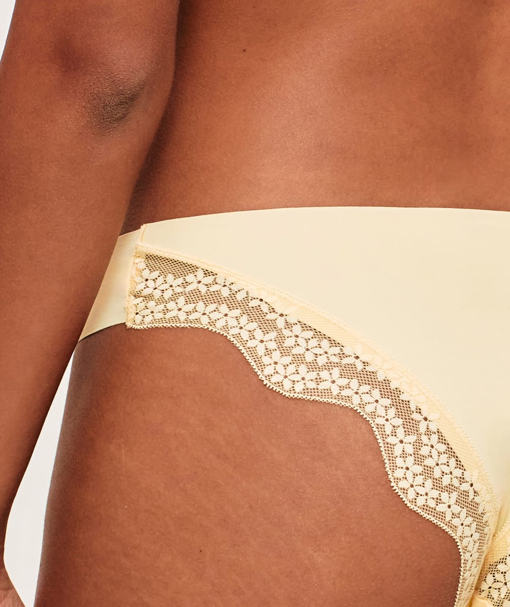 Microfiber and lace panties;