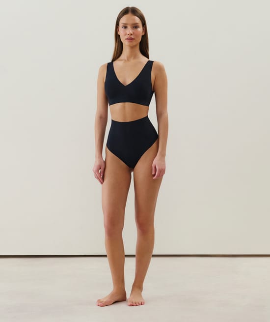 Culotte taille haute en microfibre;