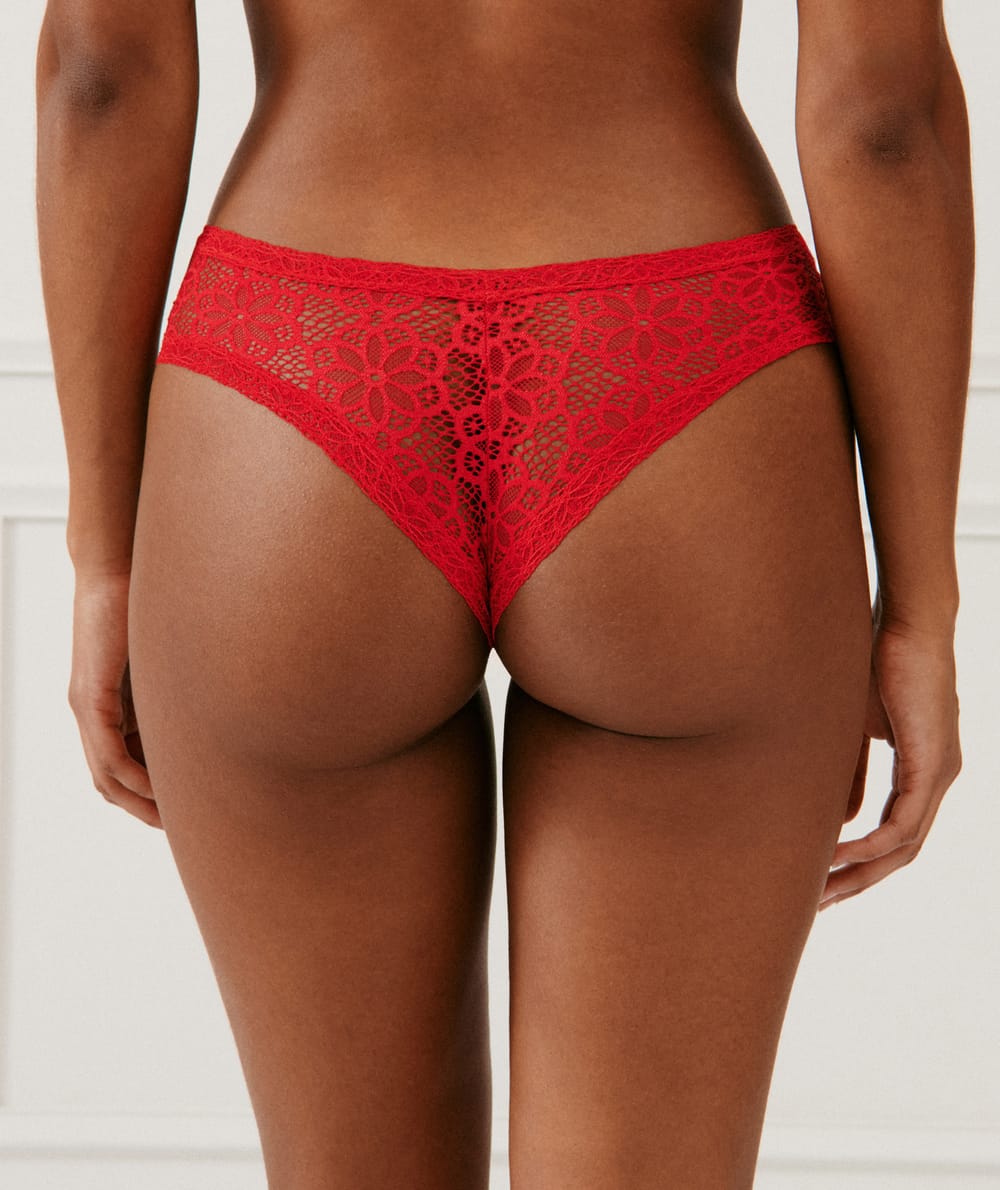 Lace cheekies - red;