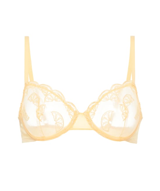 Balconette bra with embroidery;
