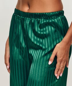 Striped satin pajama trousers;