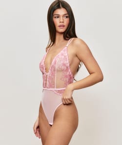 Mesh body with embroidery;