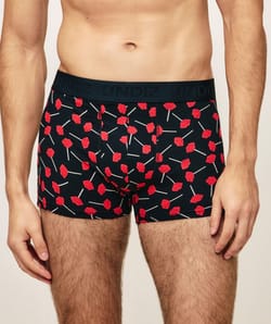 Cotton boxer shorts with lollipop pattern;