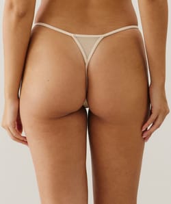 Thong with embroidery;