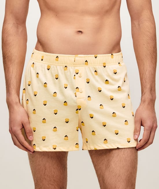 Jersey boxershorts met eendenmotieven;
