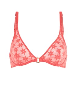 Soutien-gorge triangle foulard avec broderies rose;