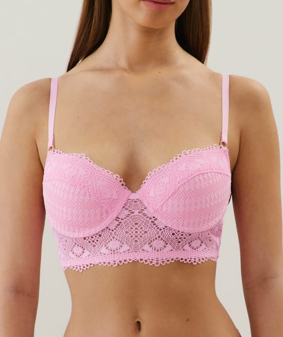 Lace push-up bustier;