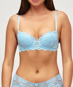 Lace floral push-up bra;