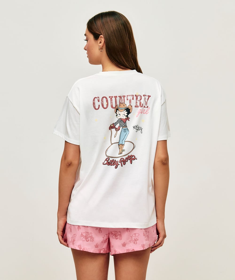 T-shirt oversize Betty Boop en coton;