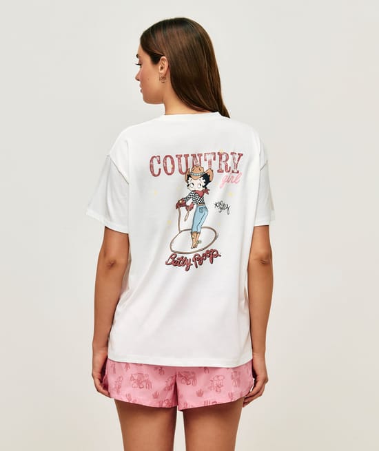 T-shirt oversize Betty Boop en coton;