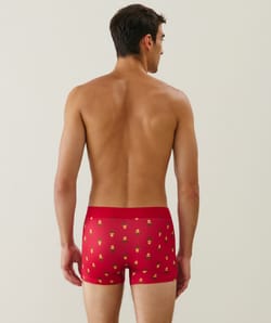 Boxer in microvezel met koekjespatroon;