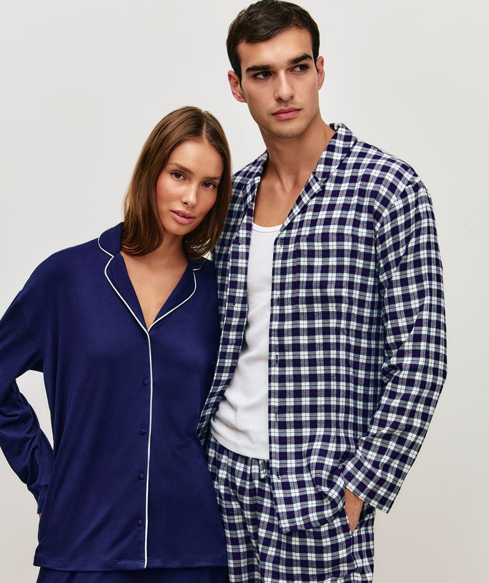 Pantalon flanelle à carreaux;