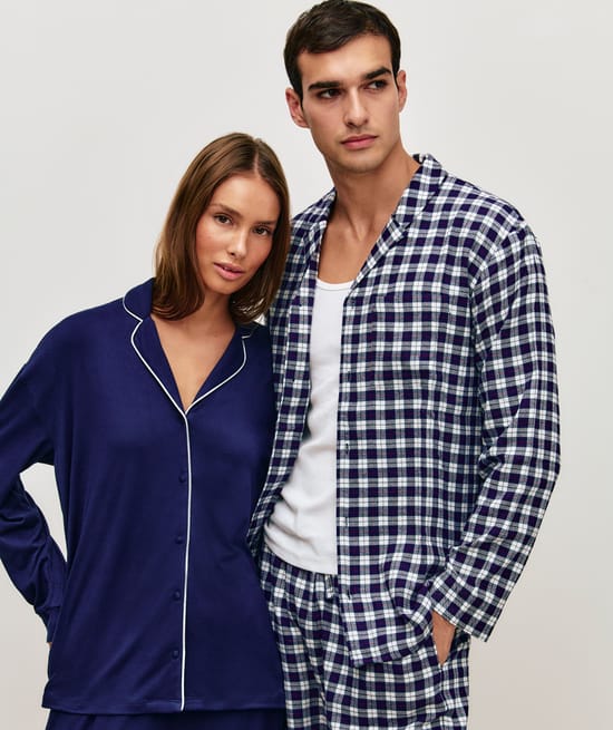 Pantalón de franela a cuadros;