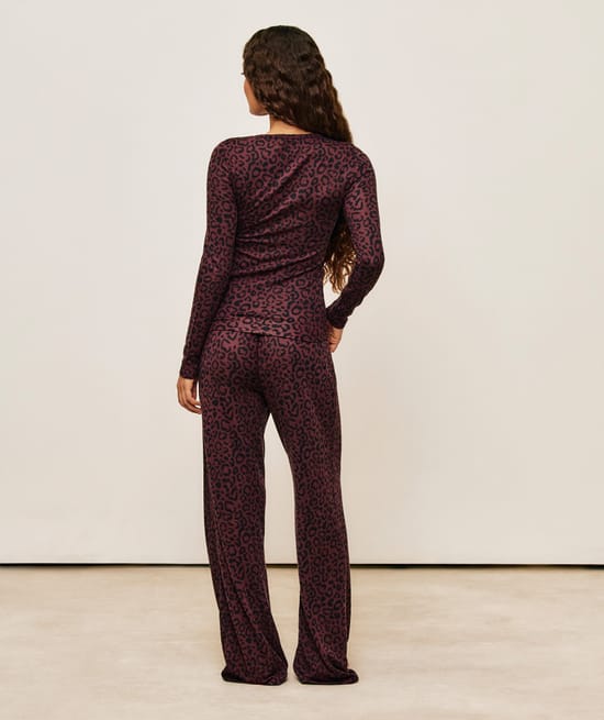 Camiseta de malla t&eacute;rmica con estampado de leopardo;