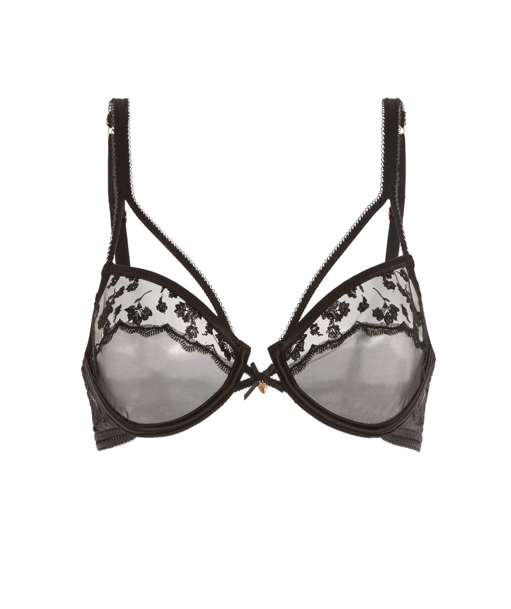 Lace balconette bra;