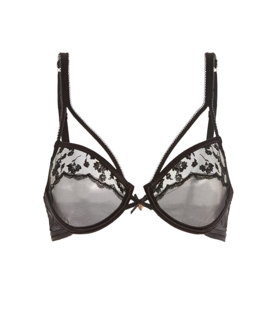 Lace balconette bra;